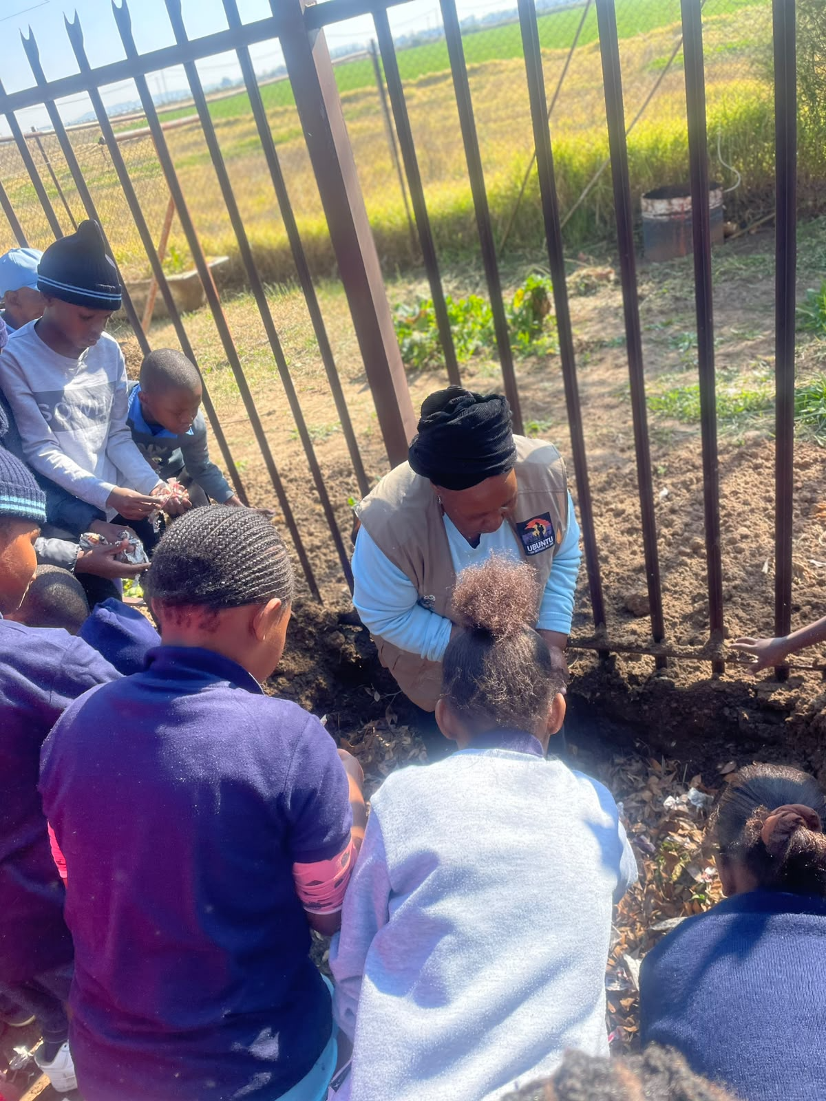 Community members planting